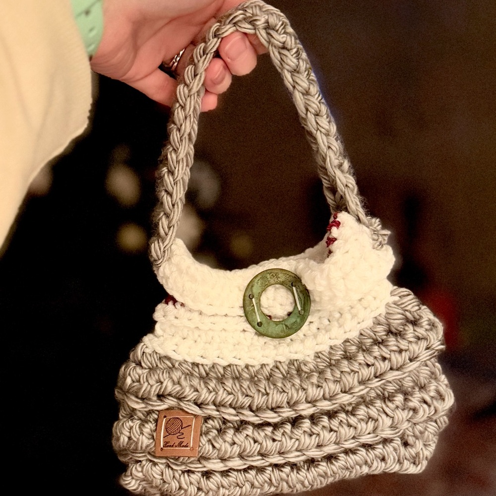 Small handmade crochet handbag